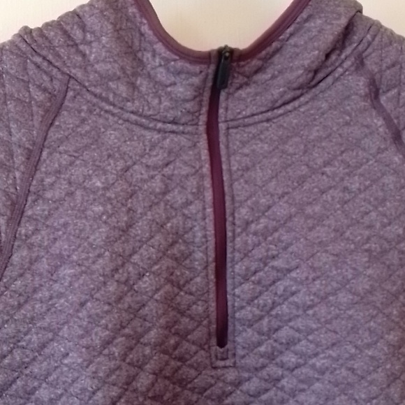 Smart wool diamond peak quilted hoodie heathered purple medium - Picture 7 of 9